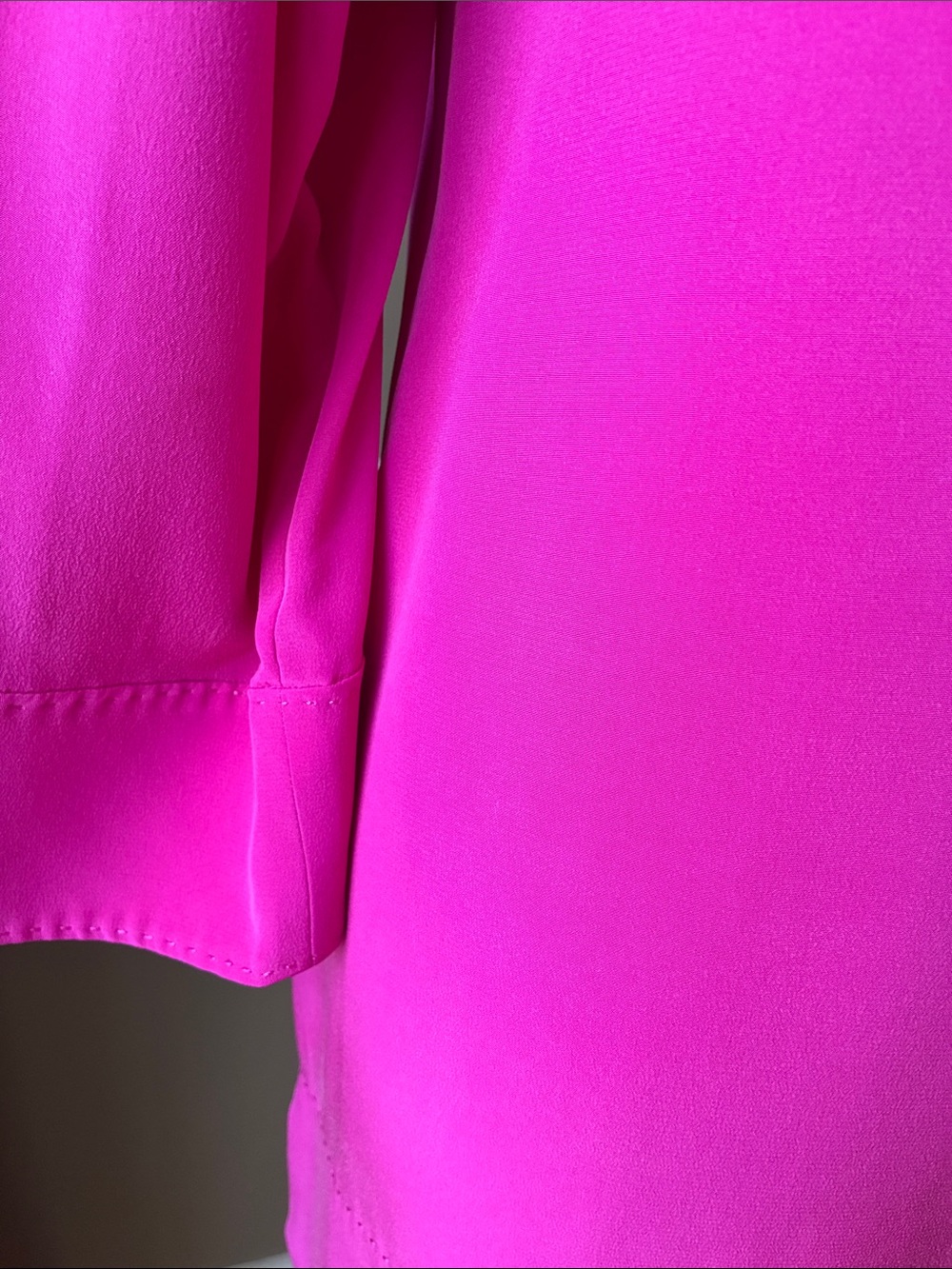 Anne Klein Silk Vibrant Hot Pink Embroidered Tunic Size Medium - Picture 7 of 8